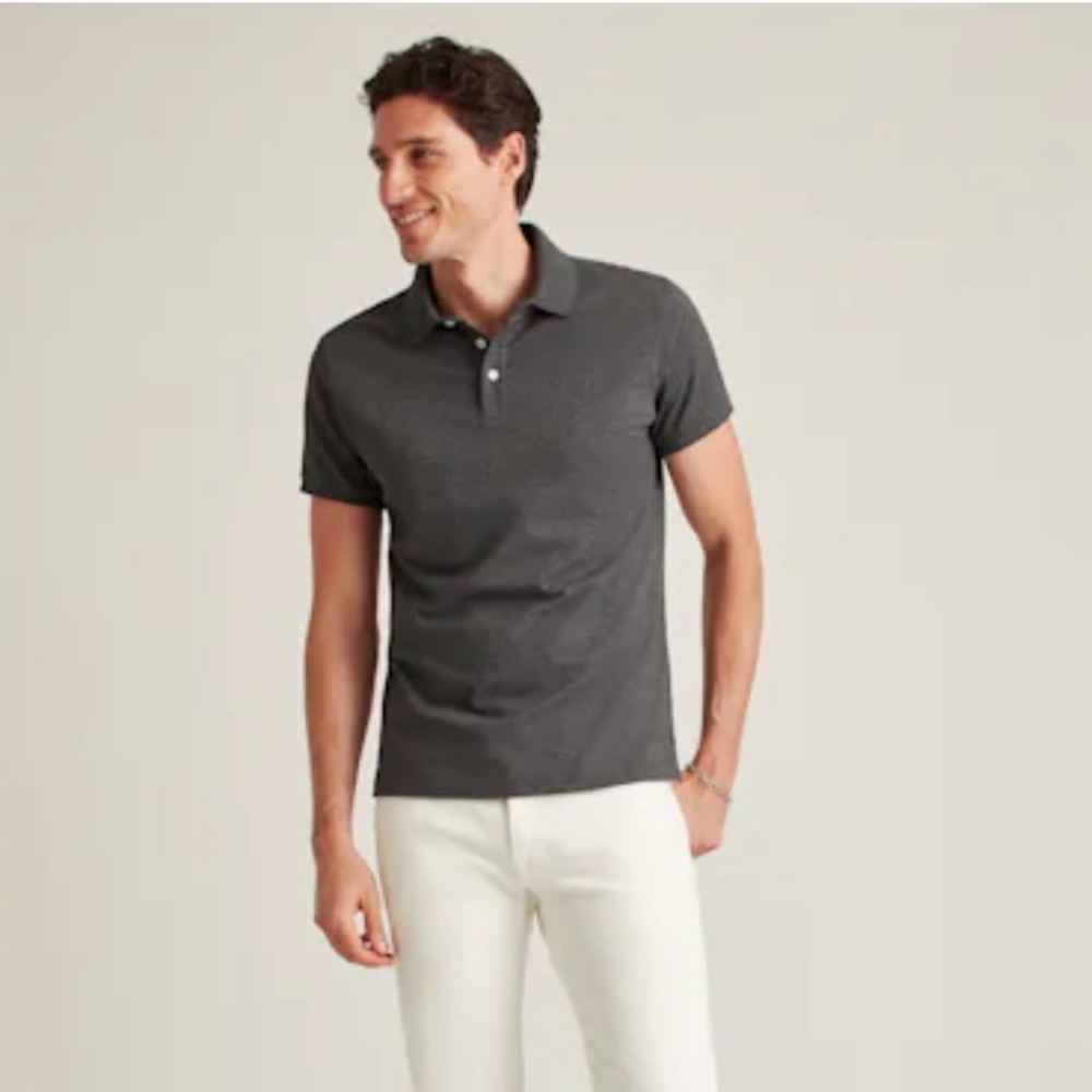 NWT Bonobos Stretch Pique Polo - Heather Dark Grey